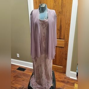 Evening dress. Midi (tea) legnth not floor length.  Size 10 mauve